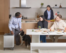 The Airmega 400S in a home with a dog and friends.