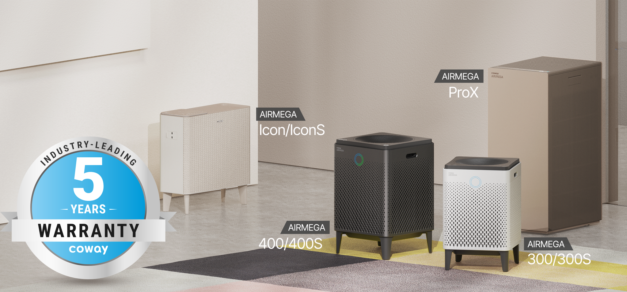 5 Years Warranty for Airmega 300/300S, 400/400S, Icon/IconS, and ProX